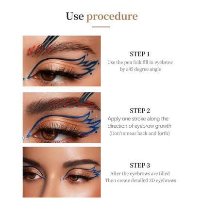 Long Lasting Waterproof Micro Fork Brow Pen Eyebrow Pencil