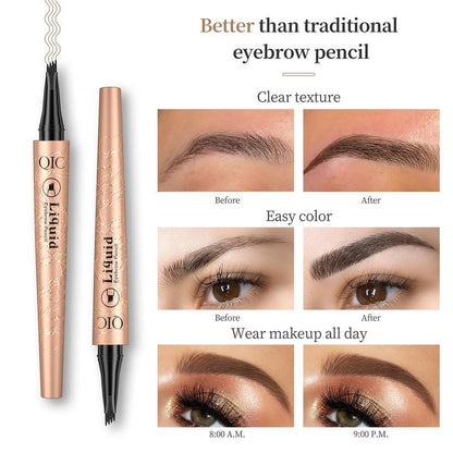 Long Lasting Waterproof Micro Fork Brow Pen Eyebrow Pencil