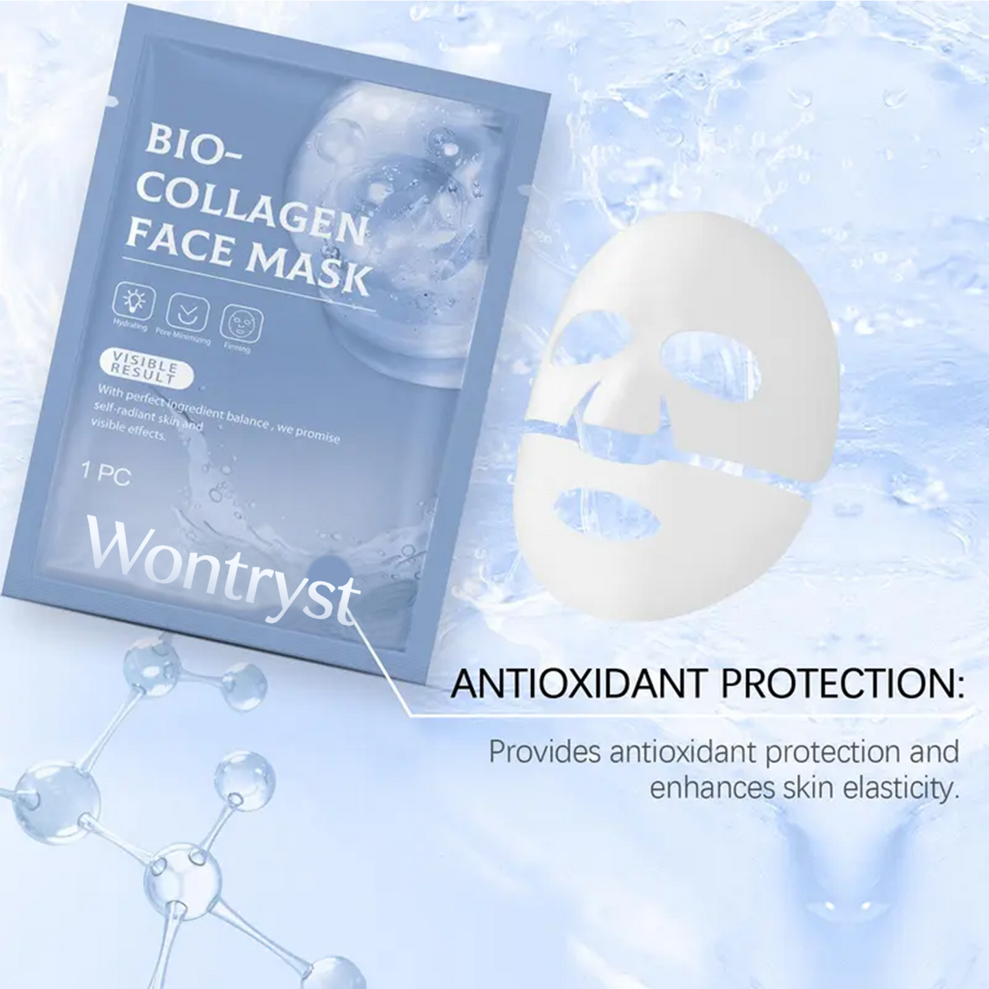 Collagen Hydrating & Firming Face Mask, 4/8 Counts Moisturizing & Nourishing Face Masks, Facial Care Mask for Women & Men, Skincare Products, Collagen Mask Sheet, Collagen Film Mask #GLOBAL PICKS