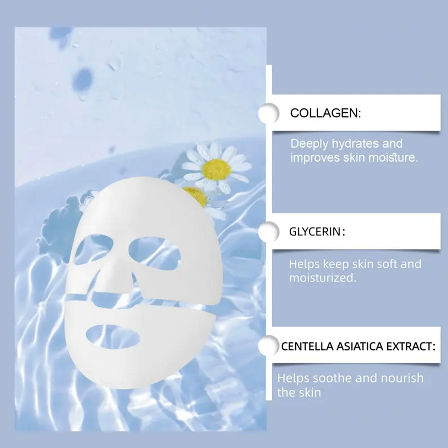 Collagen Hydrating & Firming Face Mask, 4/8 Counts Moisturizing & Nourishing Face Masks, Facial Care Mask for Women & Men, Skincare Products, Collagen Mask Sheet, Collagen Film Mask #GLOBAL PICKS